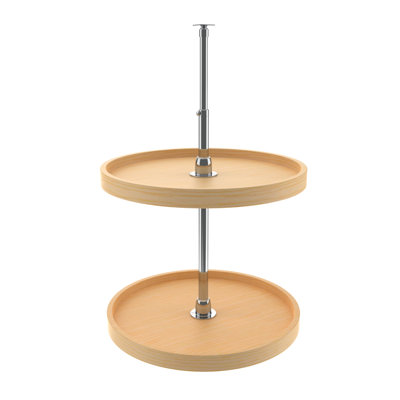 Wood Full-Circle 2-Shelf Lazy Susans for Corner Base Cabinets