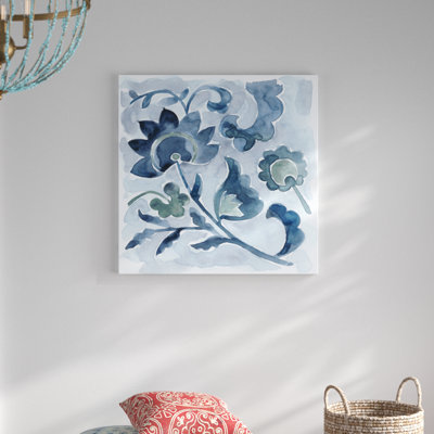 Peinture sur toile tendue Indigo Ornament VI