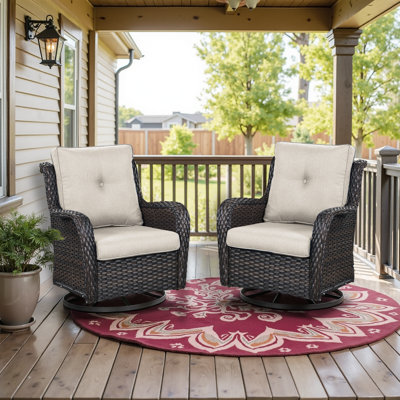 Swivel and sliding wicker patio chairs