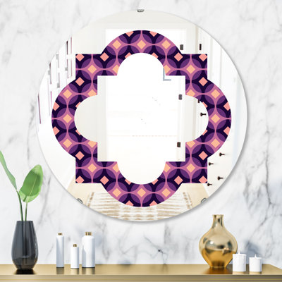 Miroir mural quadrilobe éclectique sans cadre
