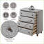 Commode, commode contemporaine à 4 tiroirs gris Boucle | Gris | Boucle