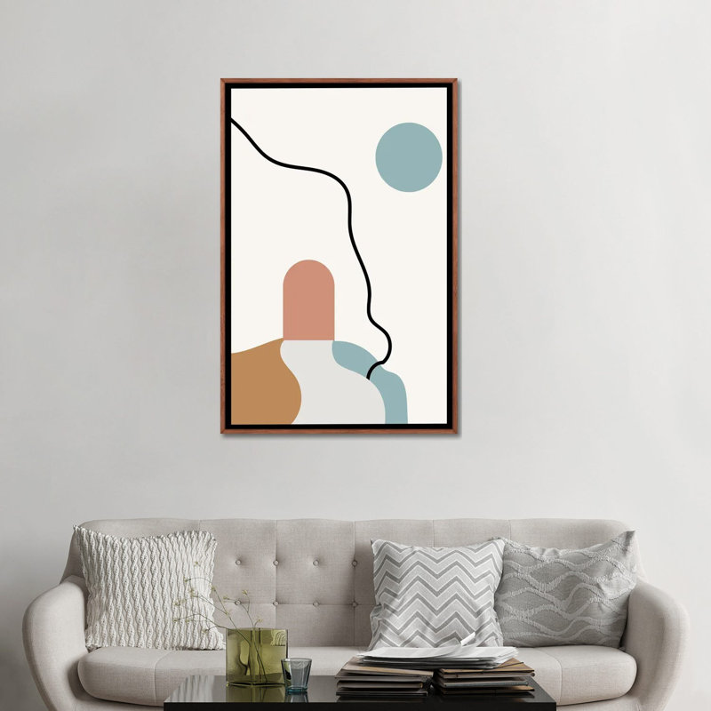 "Boho Terracota Road" par Mambo art studio-impression, H 48 po x l 32 po x 1,5 po, Toile classique avec cadre brun