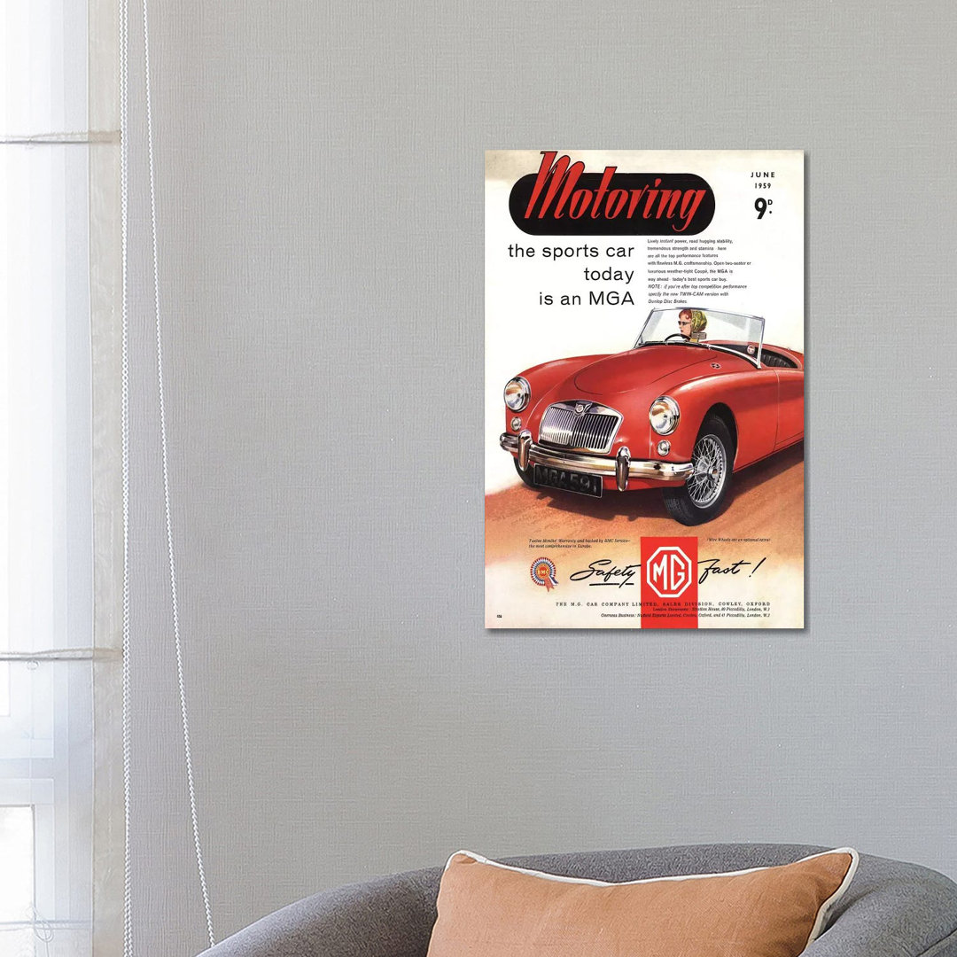 1950s MG Convertible Magazine Advert by The Advertising Archives - No Frame Gallery-Wrapped Canvas Giclée on Canvas