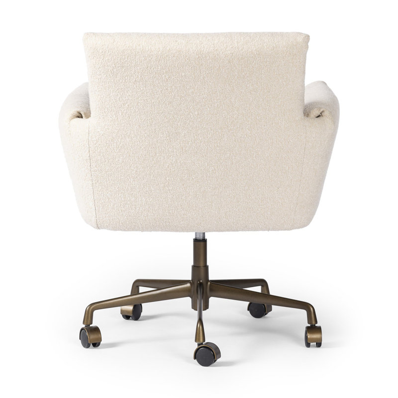Salerno Desk Chair, White, Polypropylene / Olefin