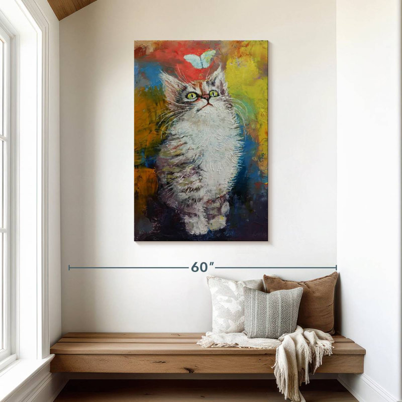 Brampt Kitten And Butterfly, 45" H x 30" W