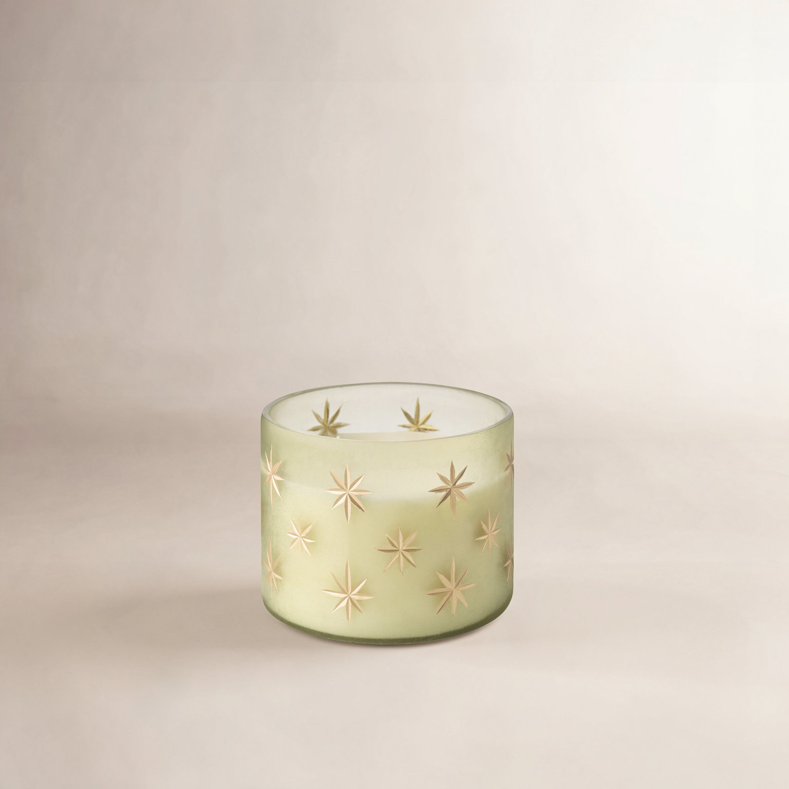 ILLUME Winter Frosted Glass Candle, Green
