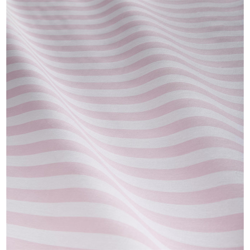 Cotton Blend Striped Duvet Cover Set, Double, Pink