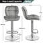 Modern Velvet Adjustable Height Counter Swivel  Stool Bar Chair with Footrest -1235305298