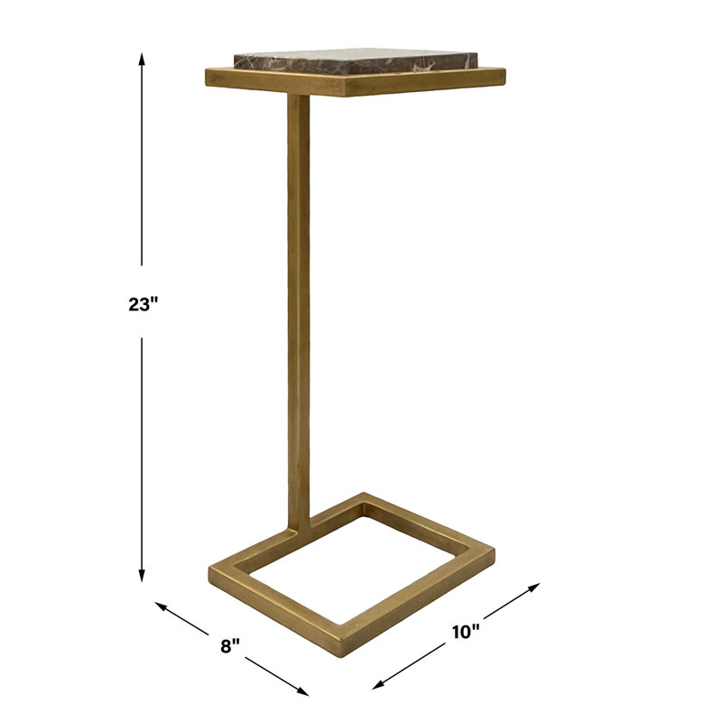 FURNITURE, Brown Top/Gold Base