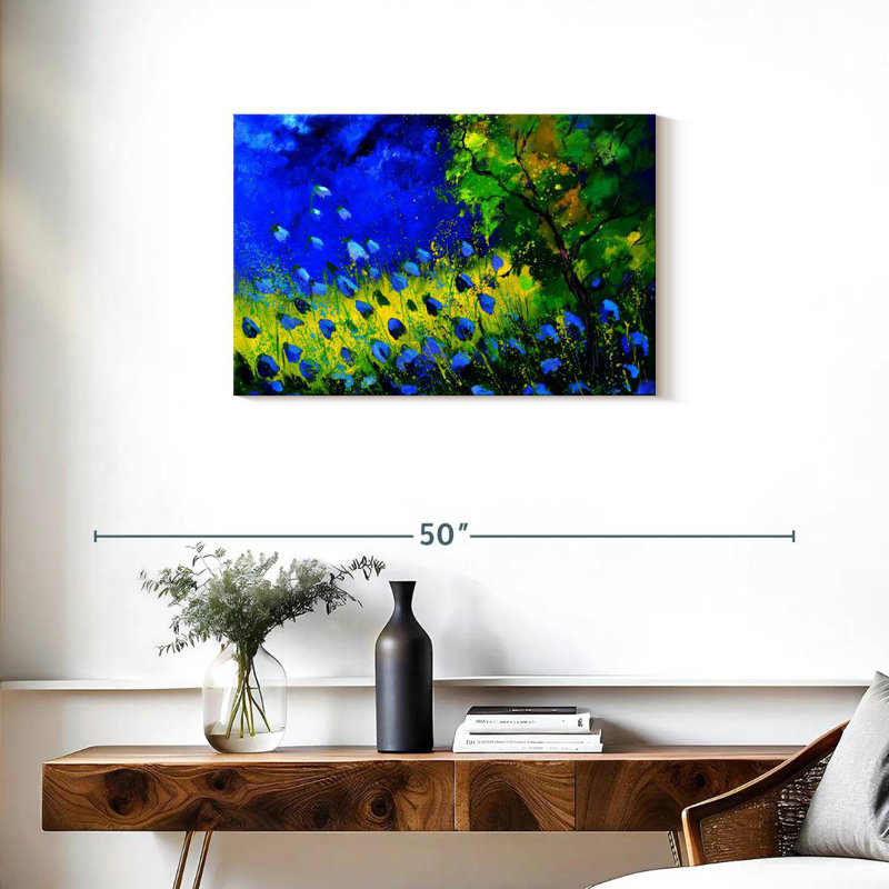 Fleurs bleues Alvord, H 20 po x l 30 po