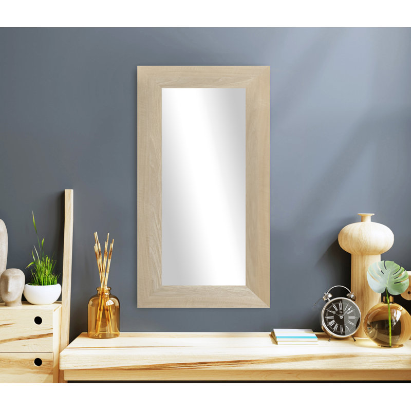 Engineered Wood Flat Wall Mirror, 16" x 33"