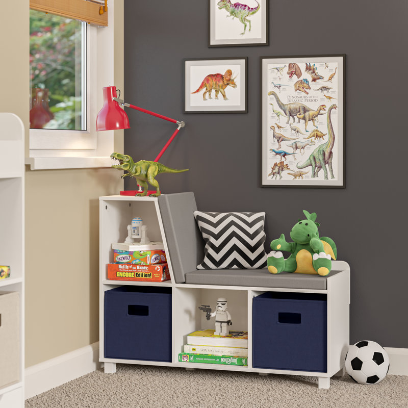 Banc de rangement rembourré pour enfants RiverRidge