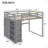 Wood Loft Bed With Built-In Wardrobe And Storage Shelves-106602803