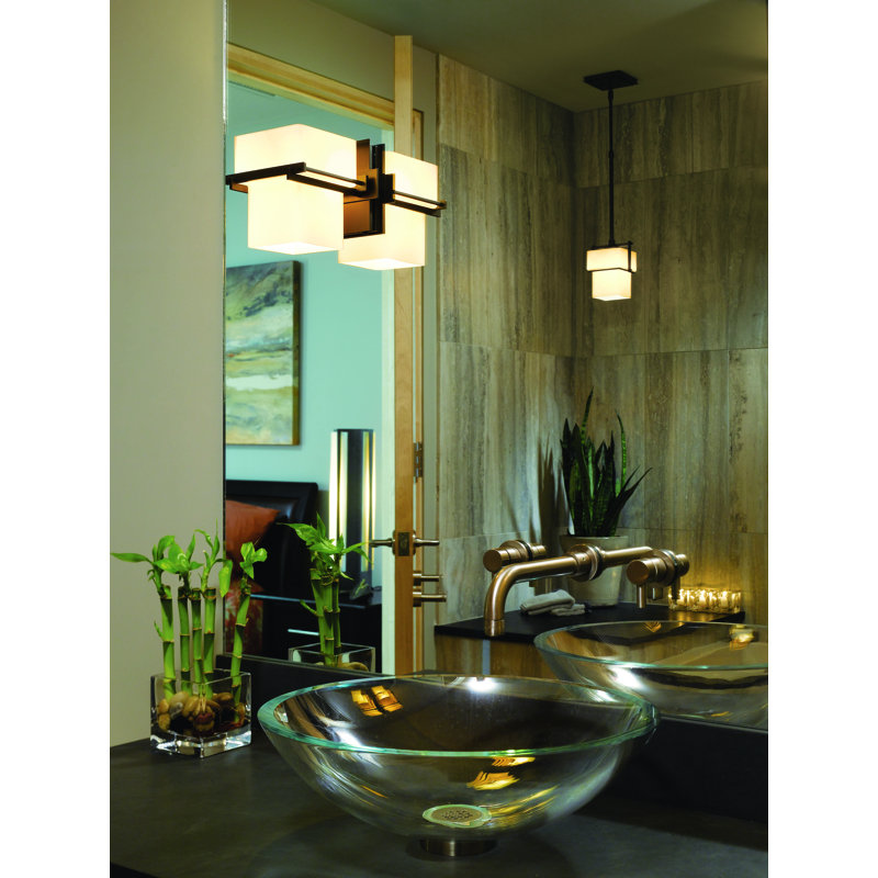 Kakomi 2 Light Flush Mount Scone, Large, Bronze