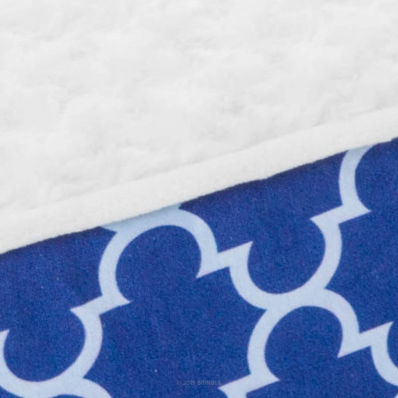 Large Navy Trellis Orthopedic Waterproof Dog Bed