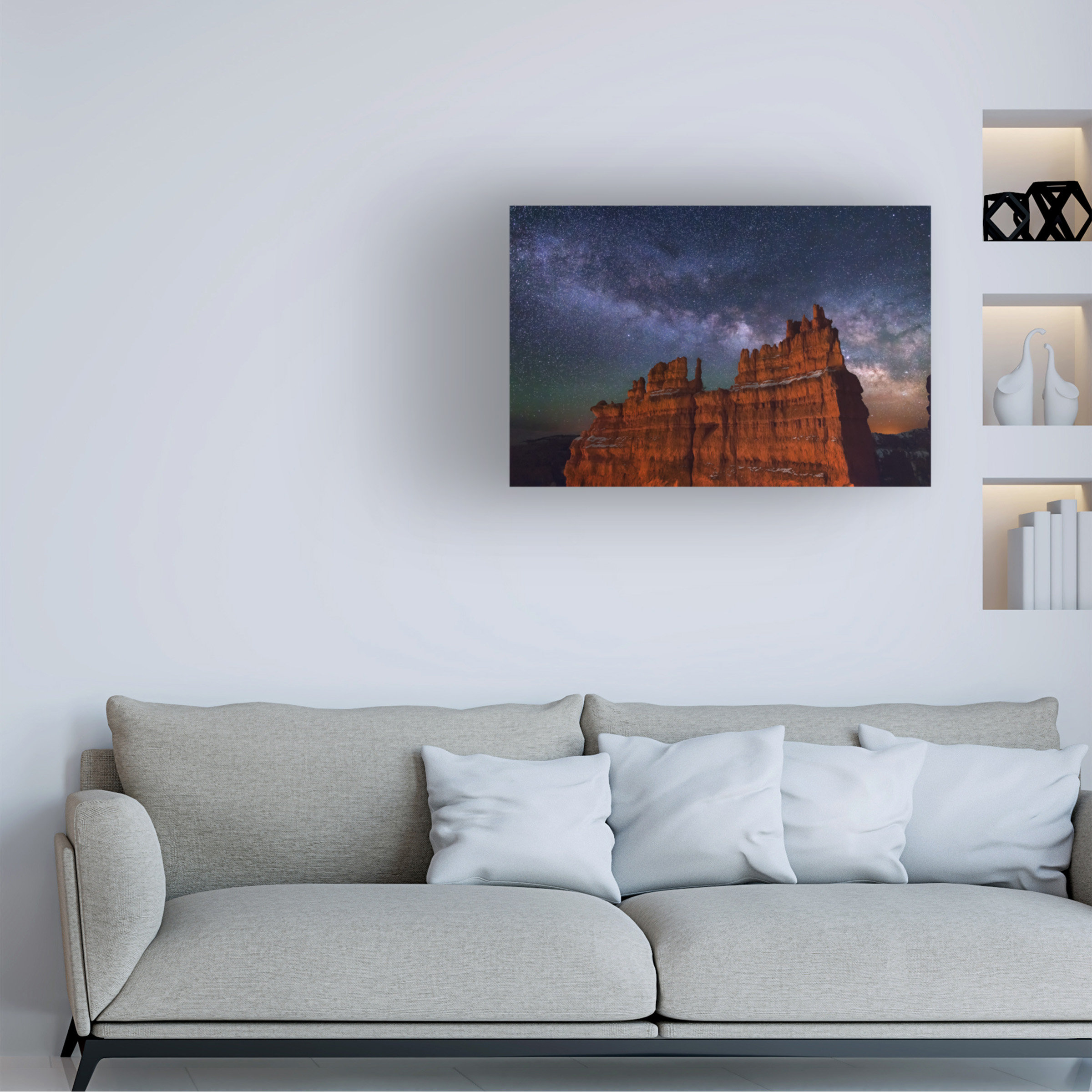 Union Rustic Wrapped Canvas Wall Art - Royce Bair 'Plateau Under Galaxy ...