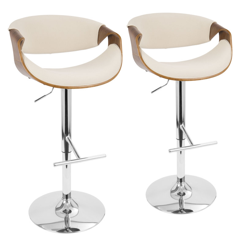 Betuel Swivel Upholstered Adjustable Height Counter Stool with Metal Frame