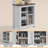 23.6” Wide Farmhouse Style Entryway Hall Tree With Open Shoe Storage, Coat Rack And LED Lights