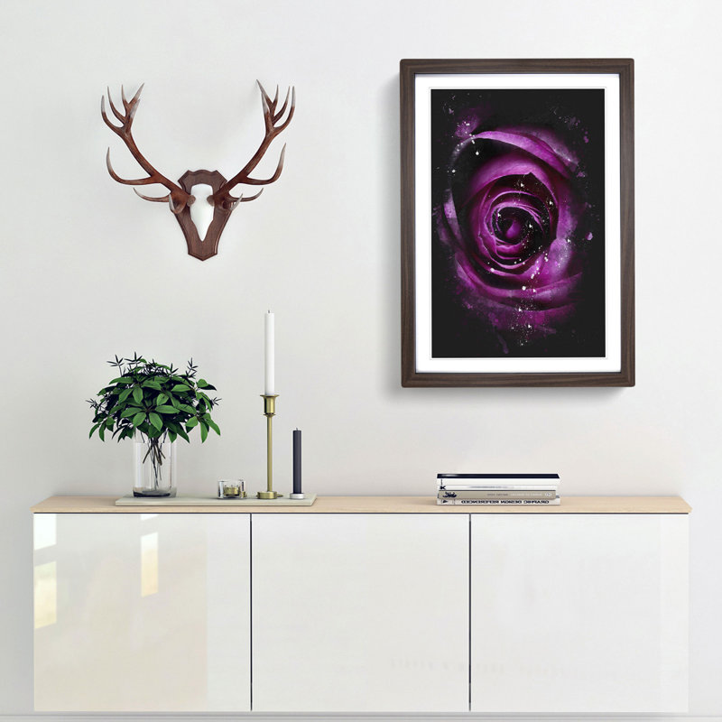Striking Purple Rose - Framed Print, Walnut Framed, 87cm H x 62cm W x 2cm D
