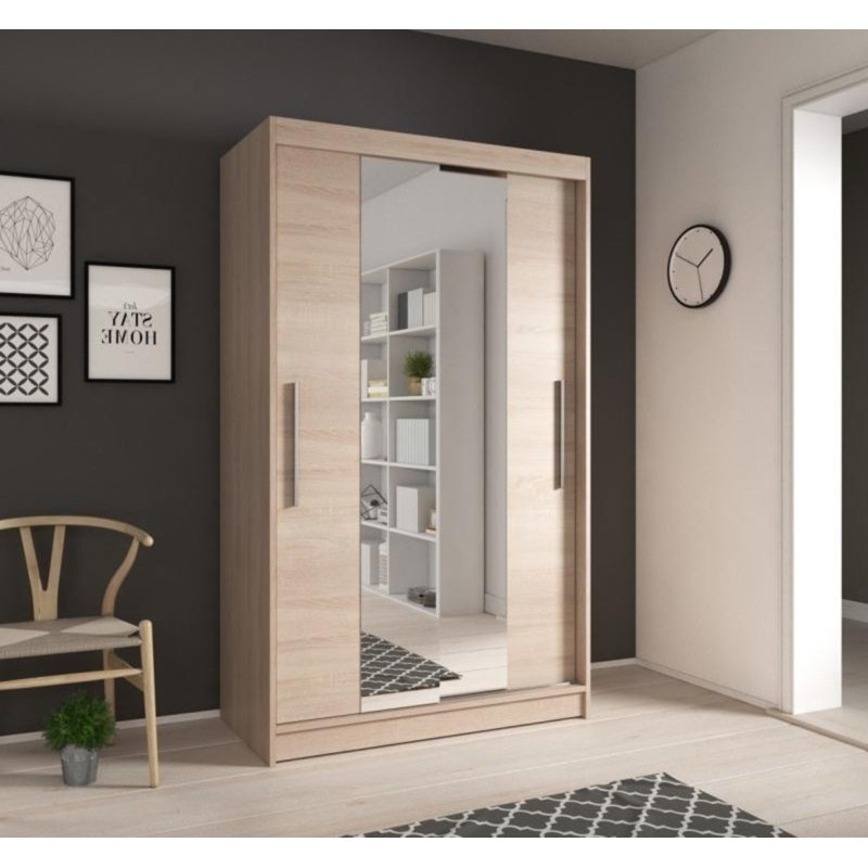 Hakim 2 Door Manufactured Wood Wardrobe, Oak