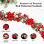 Guirlande de poinsettia rouge givré