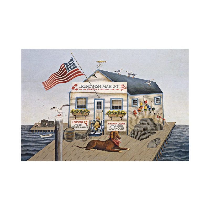 Fish Market by Lowell Herrero - Wrapped Canvas Painting, 101.6 cm H x 66.04 cm W x 3.175 cm D
