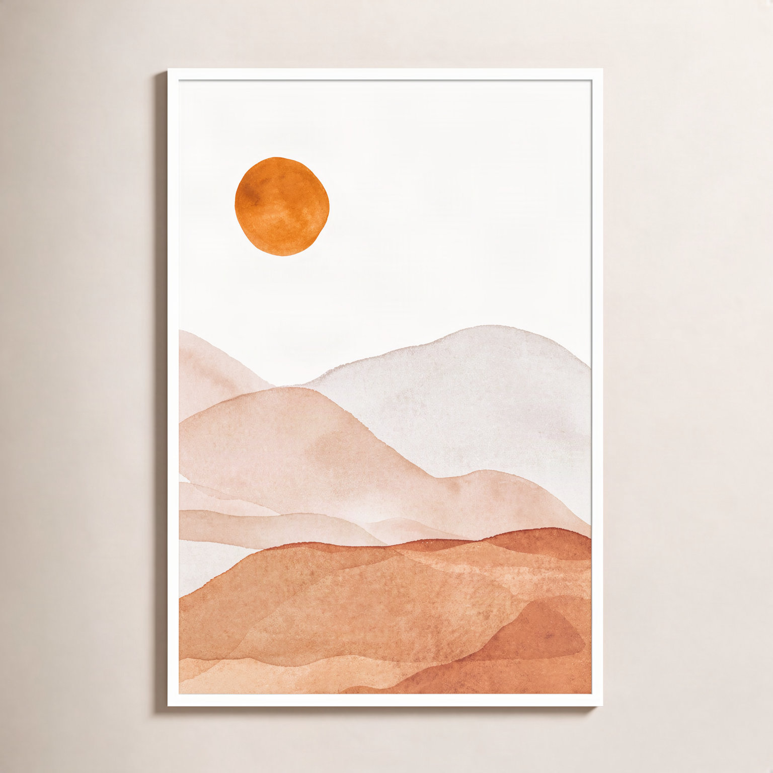 Doris "Mountain Range I" Print, 41.25" H x 28.25" W x 0.88" D, White