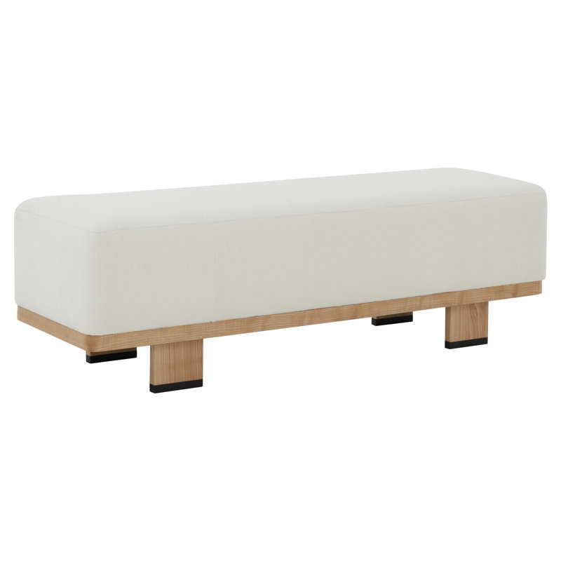 Banc rembourré Lilli Boucle, Naturel/noir