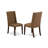 5 Piece Dining Room Table Set Includes a Rectangle Kitchen Table with Butterfly Leaf and 4 Brown Linen Fabric Parson Chairs, Mahogany-1818010294