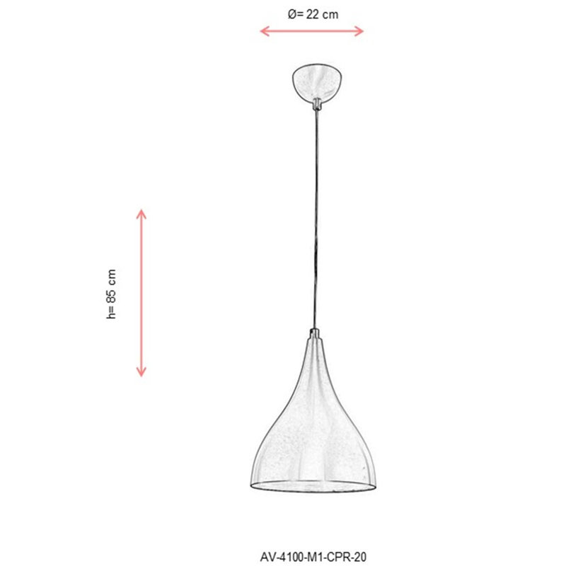 Luminaire suspendu en dome à 1 lumière