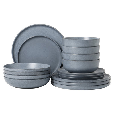 Slate 16 Piece Stoneware Dinnerware Set - Service For 4