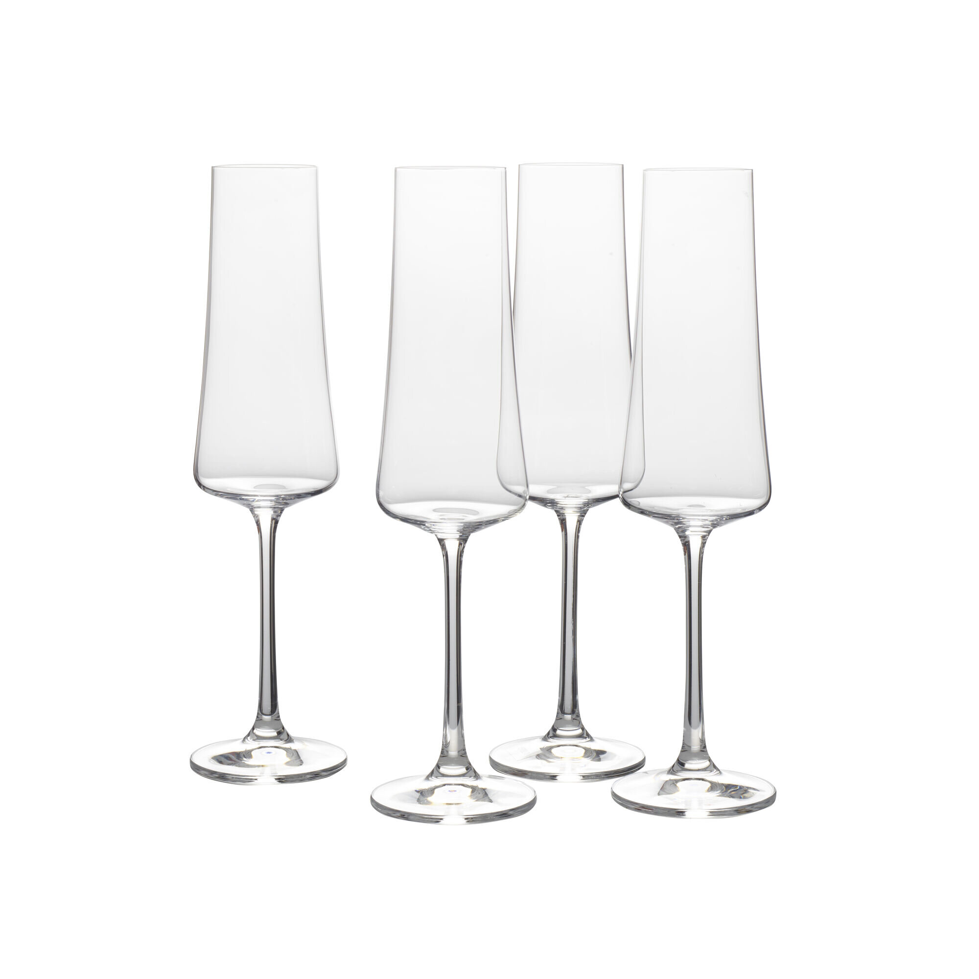 Mikasa Aline Set of 4 Champagne Flute Glasses, 10-Ounce, Clear