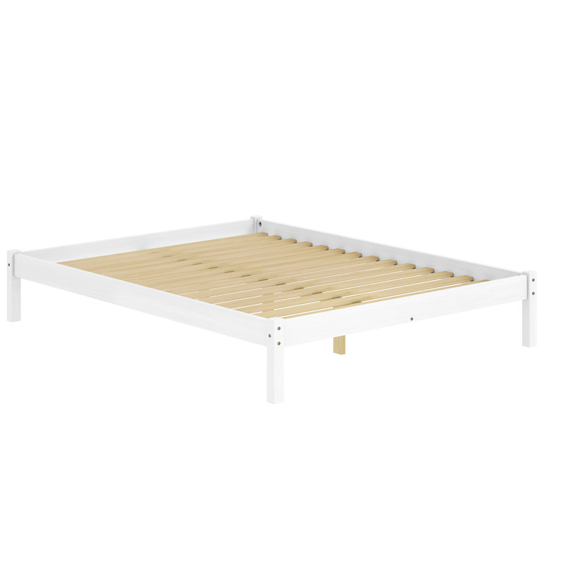 Lit plateforme Pine, Lit double, Blanc