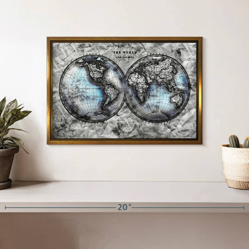 World Hemispheres Briscoe, 13 po x 9 po, Cadre flottant doré