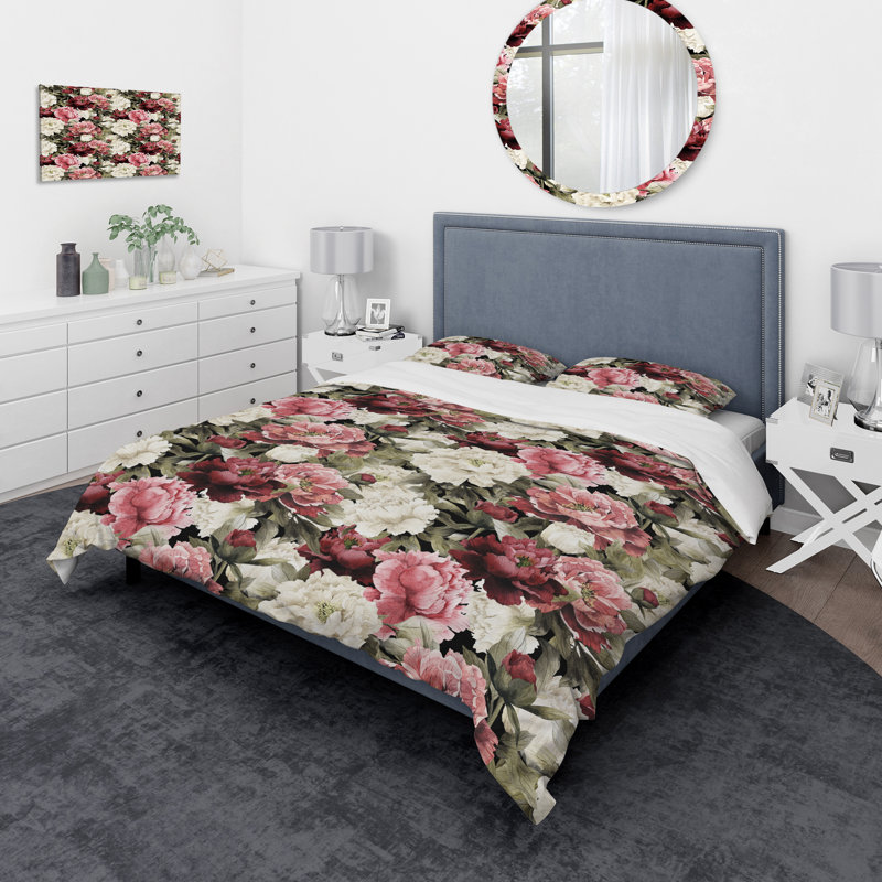 Ensemble de housse de couette bohème et éclectique, Housse simple + 1 taie décorative
