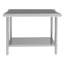 Table de préparation en acier inoxydable avec tablette réglable et dosseret pour poste de travail de cuisine-107665591