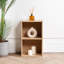 2 Tier Bookcase Cube Wooden Bookshelf-1992883462