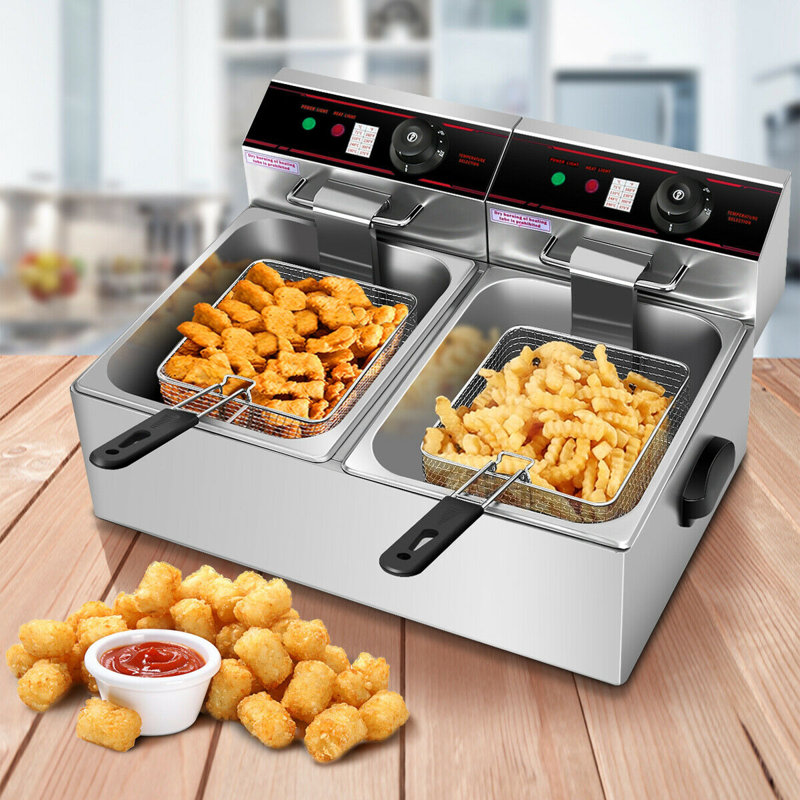 Friteuse électrique à double cuve 3400W