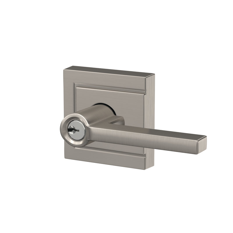 Latitude Keyed Entry Lever with Upland Trim, Keyed Alike, Yes, Satin Nickel