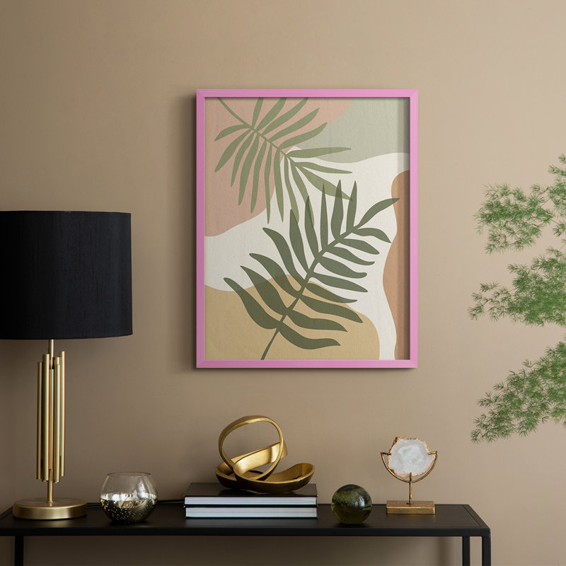 «Mid Century Palm II», H 11 po x l 9 po, Rose