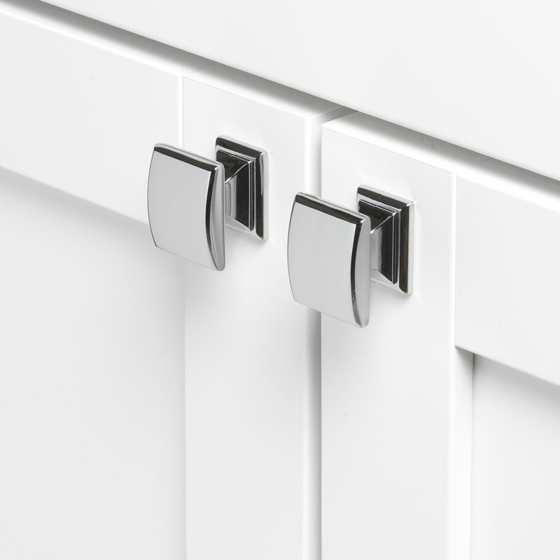 Convex 1 1/4" Length Square Knob Multipack, Polished Chrome