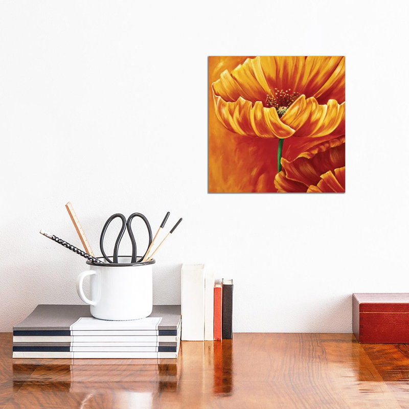 Poppies In Bloom I by Beatrix Frederiks - Wrapped Canvas Painting, 30.48 cm H x 30.48 cm W