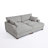 Oversized Upholstered Gray Chenille Sleeper Sofa Bed Lounge sofa with Armrests & Throw Pillows-2021870854