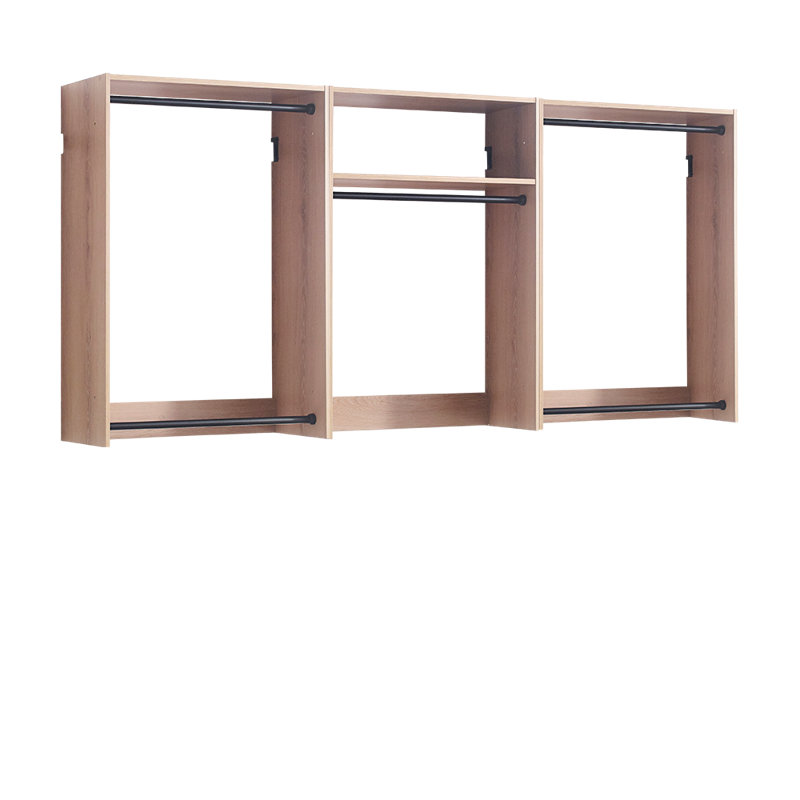 Rookwood Wall Mounted Wood Closet System, Brown