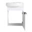 Meuble-lavabo à fermeture en douceur avec lavabo de 16 pouces, support de rangement, conception flottante, trois
