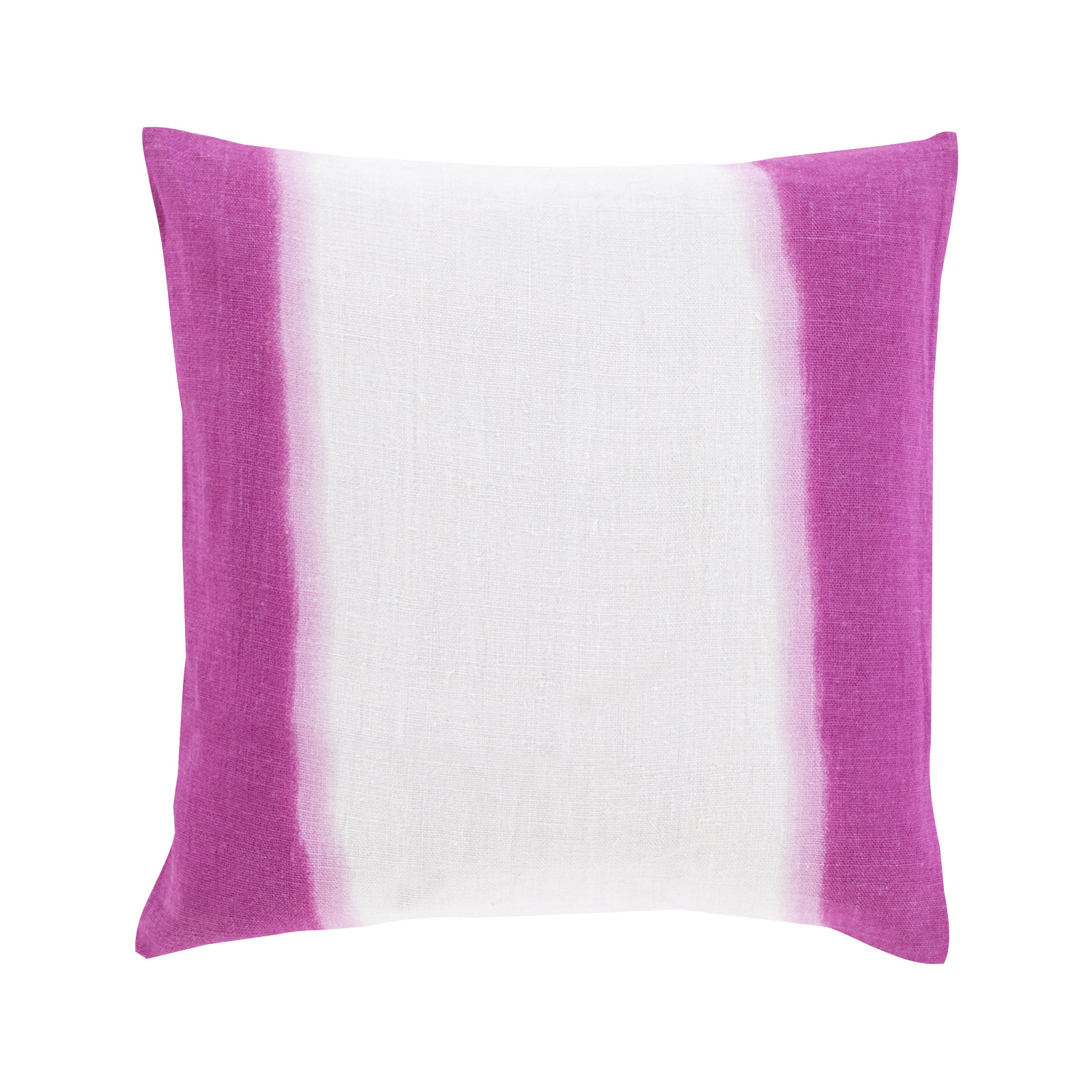 Striped 100% Linen Throw Pillow, 20" H x 20" W x 4" D, Magenta, Down