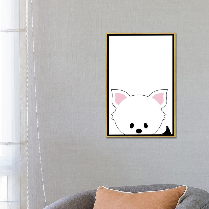 Art peekaboo ii, H 26 po x l 18 po x P 1,5 po, Toile encadrée d'or