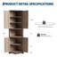 65" Farmhouse Corner Cabinet, Wood Kitchen Pantry Cabinet with Adjustable Shelves, Freestanding Buffet Hutch Cabinet for Kitchen, Living Room, White-878043140