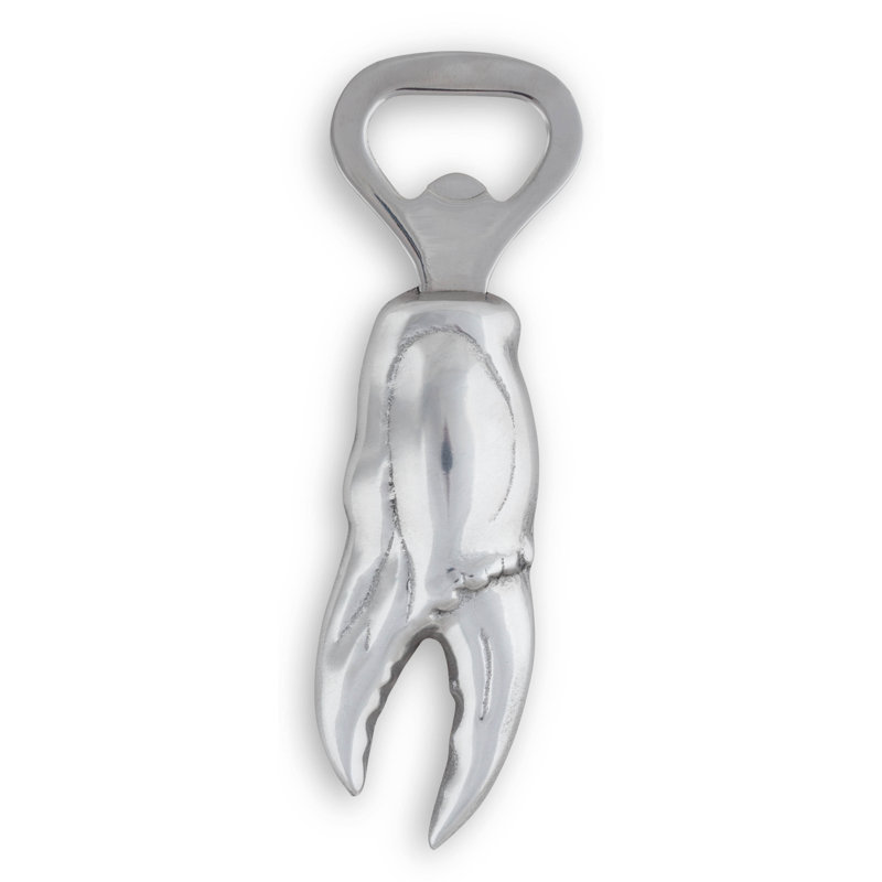Coastal Aluminum Crab Claw Bottle Opener with Stainless Steel Head