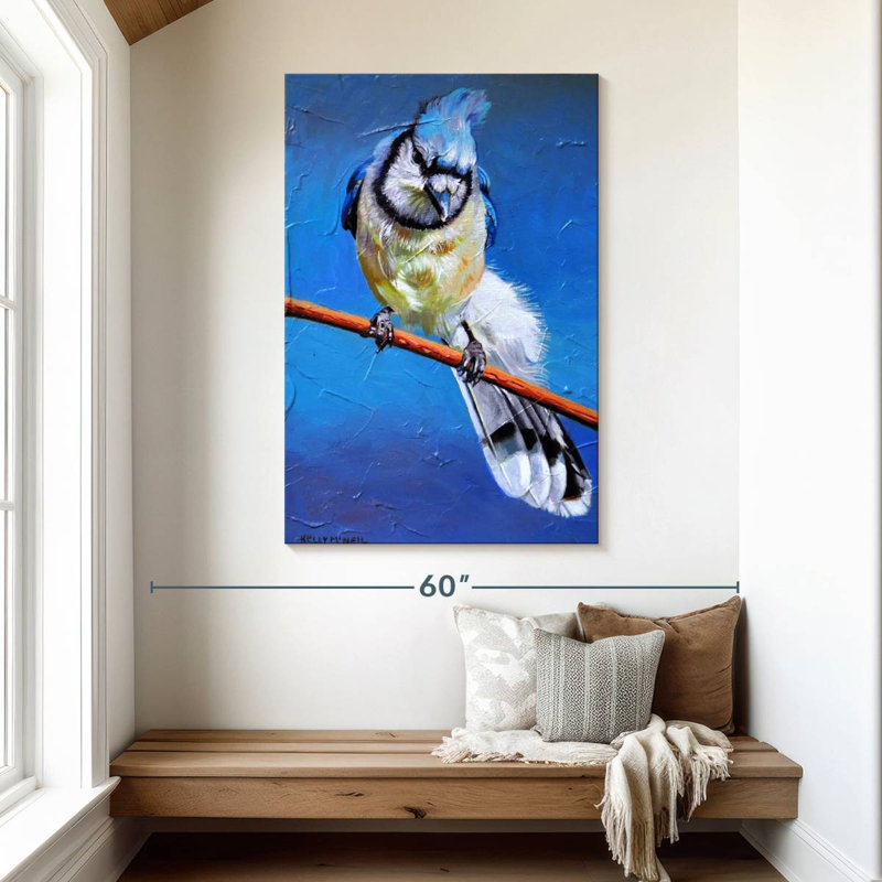 Brampt Blue Jay On A Branch, 48" H x 32" W
